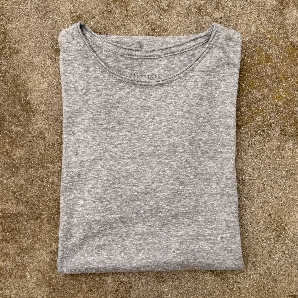 All Saints Heather Gray Short Sleeve Tee